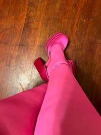 3 Pairs Plus Size Opaque Thigh High Socks-Black+white+pink