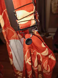 Plus Size Overall Dress Flowy A-Line - Red Yellow Floral