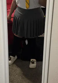 Plus Size Pleated Mini Skirt-Dark Grey