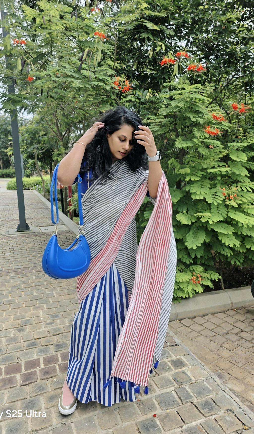 Laila Hand Block Print Mul Mul Cotton Saree