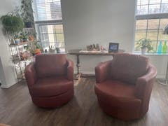 Tina Swivel Chair With Wood Base