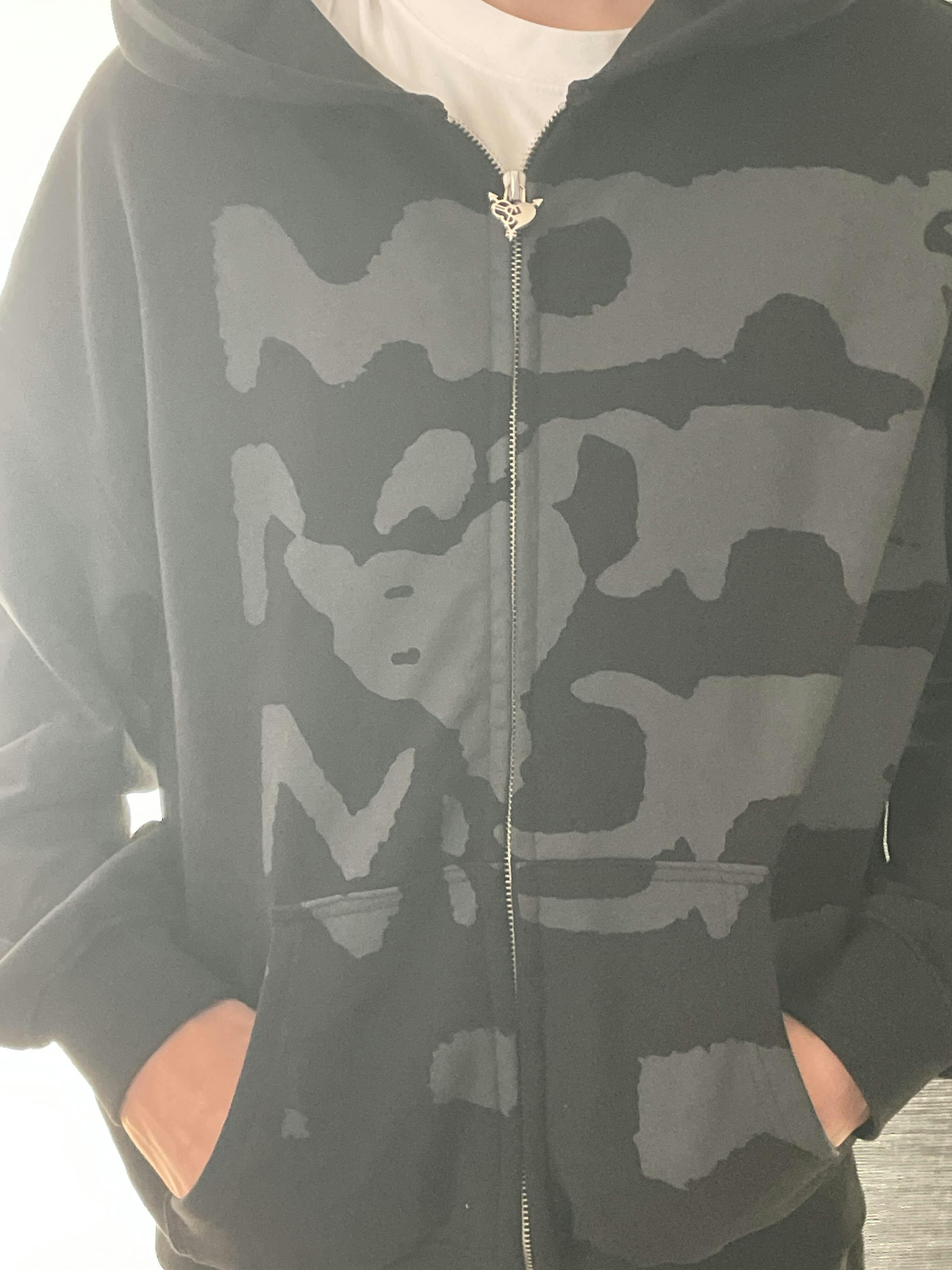 トップス RADIANT ribknit zip damage hoodie 8.20DND75749_9c86e63c-717d-