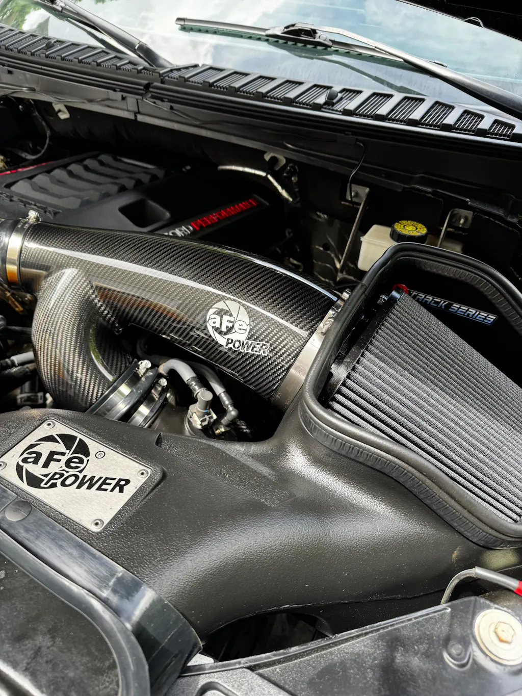 21-25 Ford Raptor / 22-25 Expedition / 21-25 F-150 / 22-25 Navigator V6 3.5L aFe 57-10031K Track Series Carbon Fiber Cold Air Intake System w/ Black Pro 5R Filter
