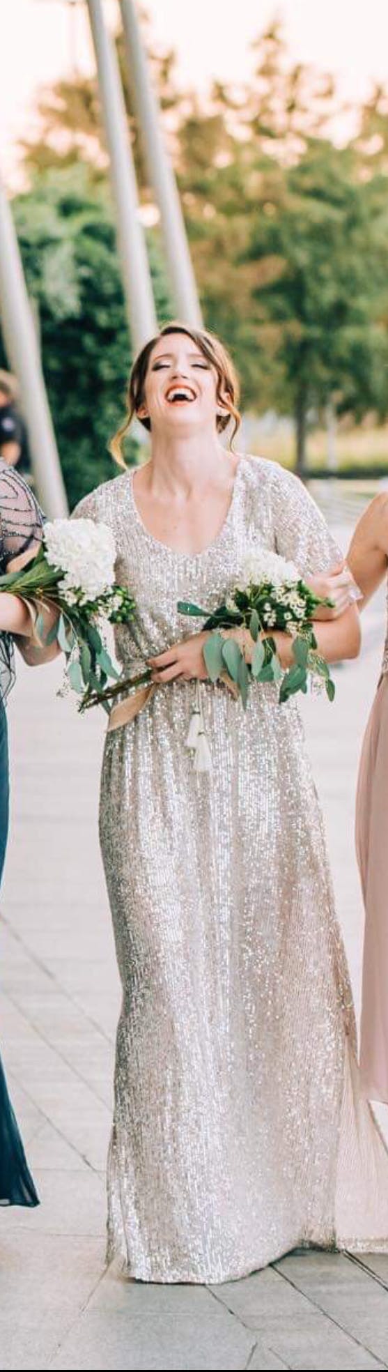 celia silver sequin maxi dress