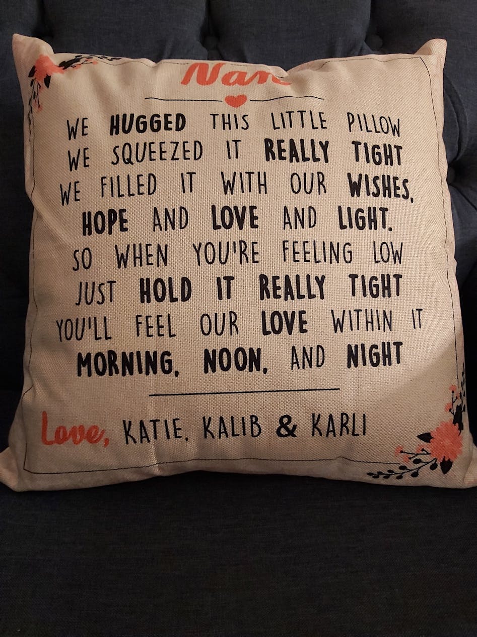 Download Personalized Grandma We Hugged This Pillow Cover 18 X 18 Mostly Pillows