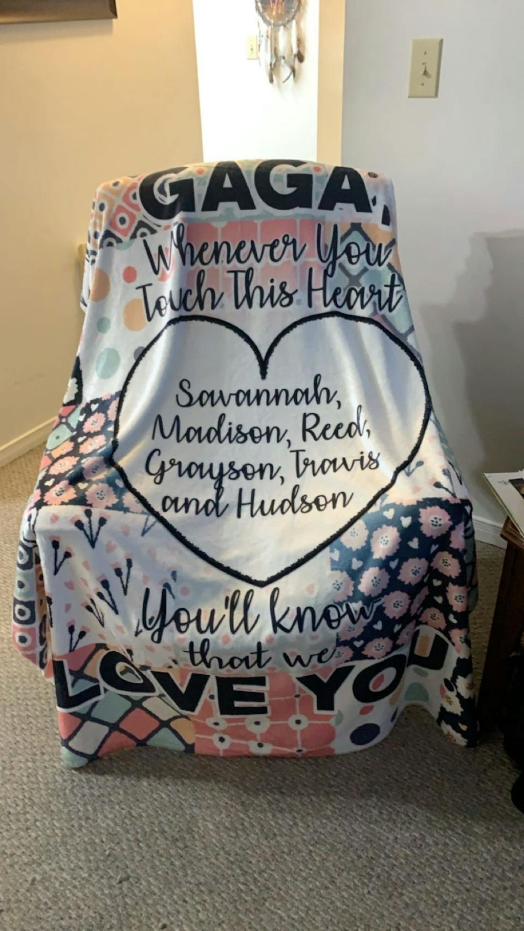 Grandma We Hugged This Personalized Blanket Mostly Pillows