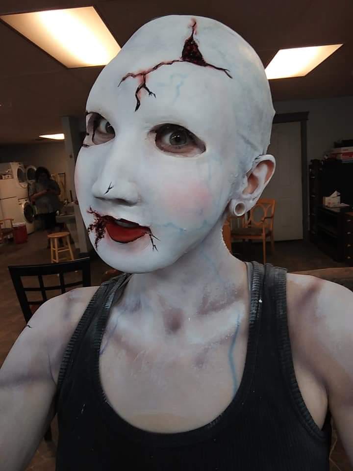 cracked doll makeup mask