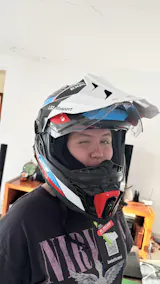 Casco Carbono LS2 Explorer Frontier C Azul Blanco Rojo