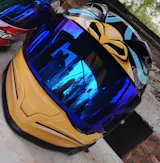 Casco Hjc Monkey Dj F71 Brillante Mc23 Fibra Compuesta