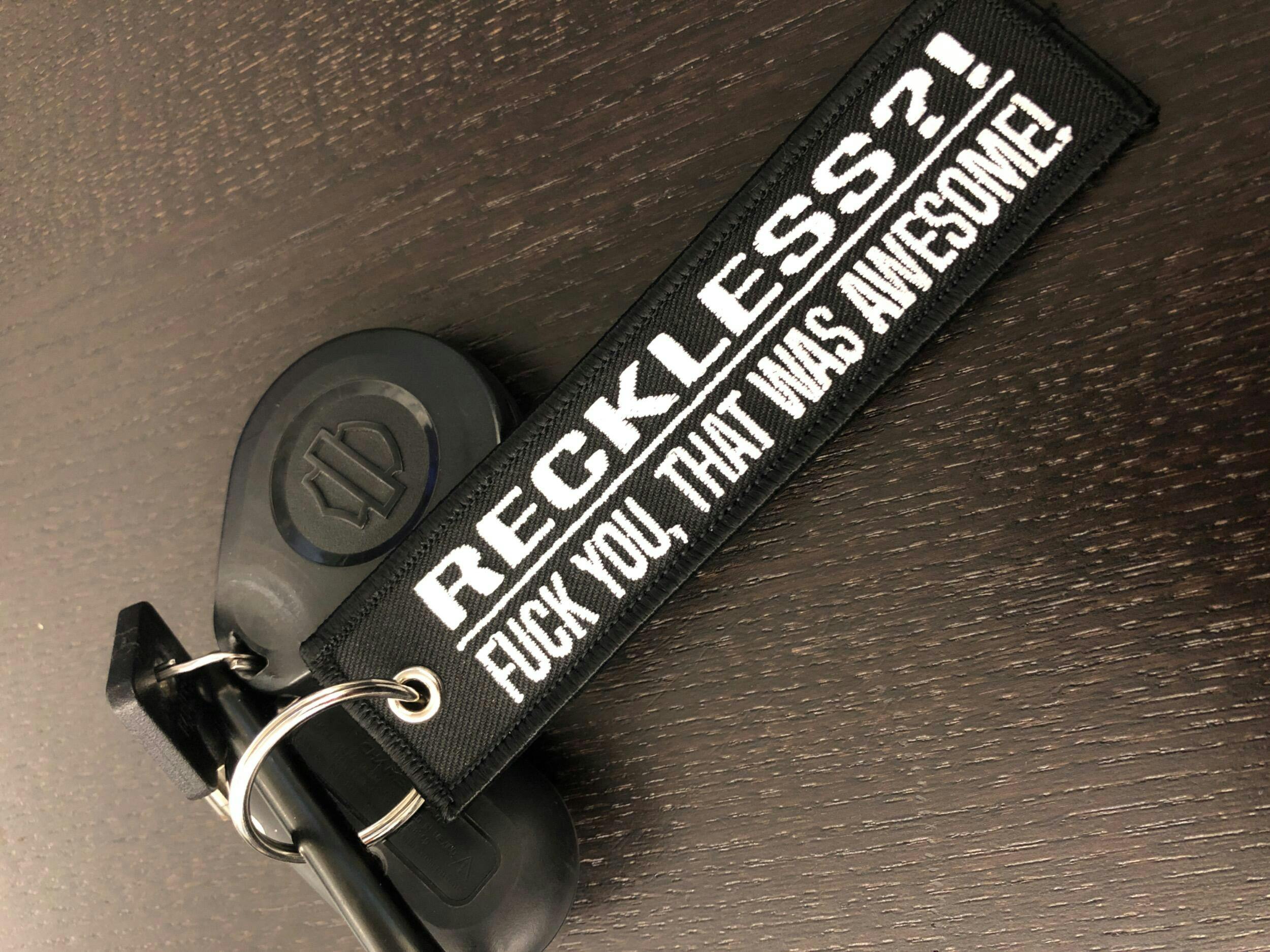 Reckless?! - Motorcycle Keychain - Moto Loot