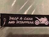 Drop A Gear and Disappear - Black Motorcycle Keychain | Moto Loot