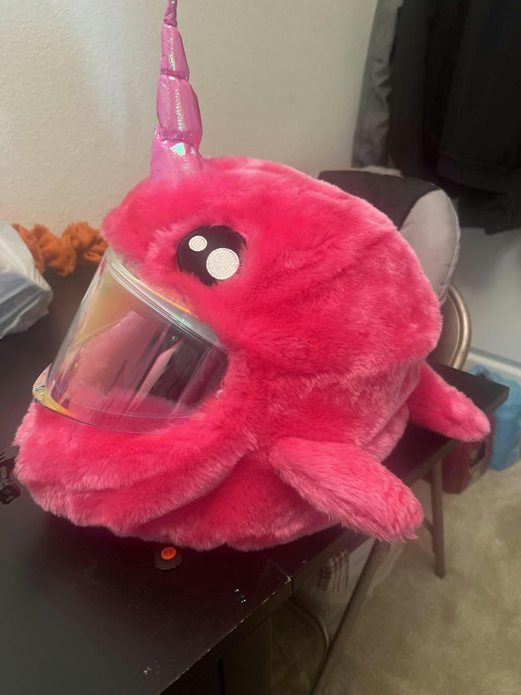 Motorcycle Helmet Cover - Pink Narwhal - Moto Loot