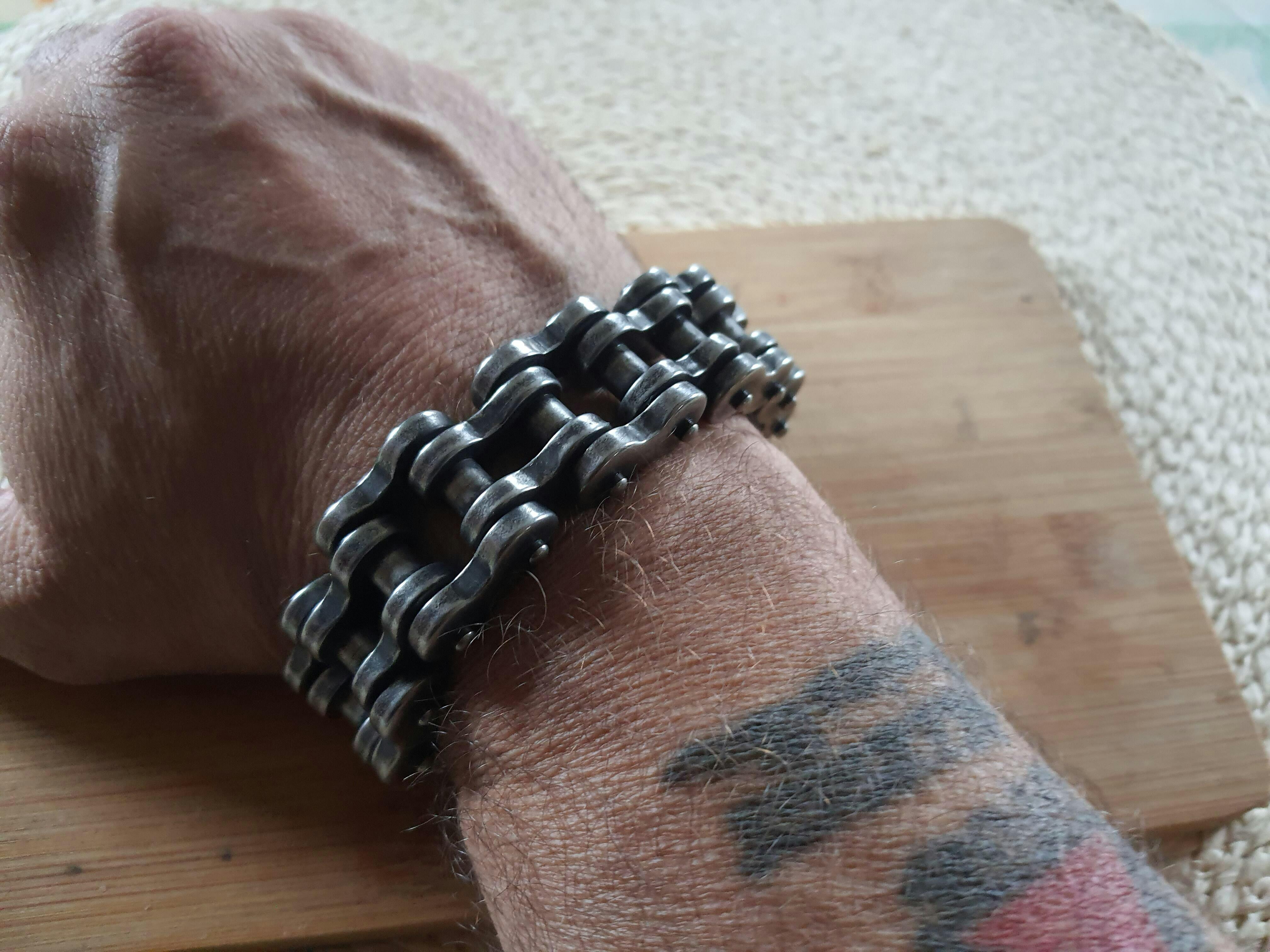 Motorcycle Chain Bracelet - Weathered Finish - Moto Loot