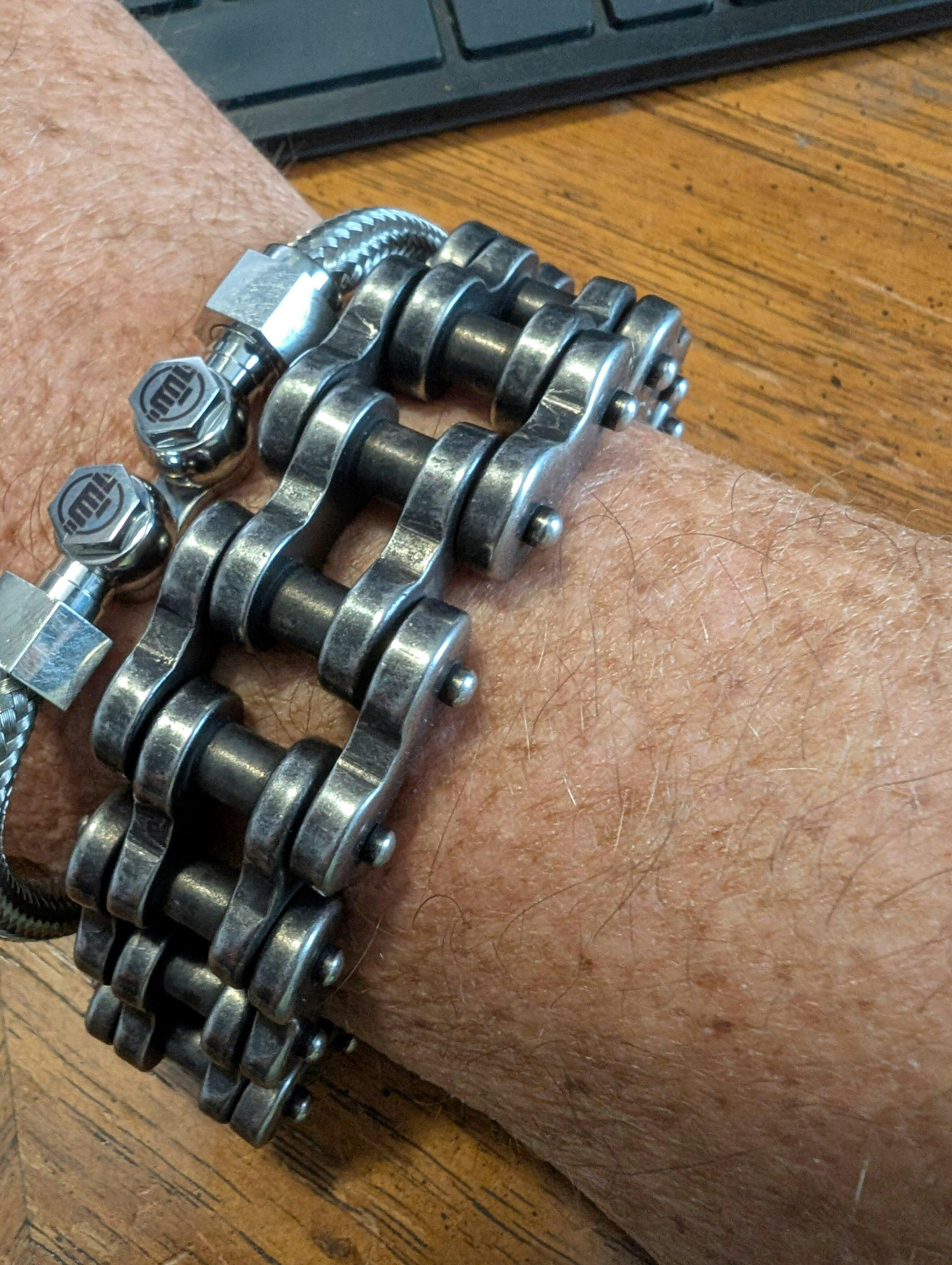 Motorcycle Chain Bracelet - Weathered Finish - Moto Loot