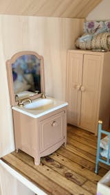 Maileg Mouse Sink Dresser with mirror, dark powder