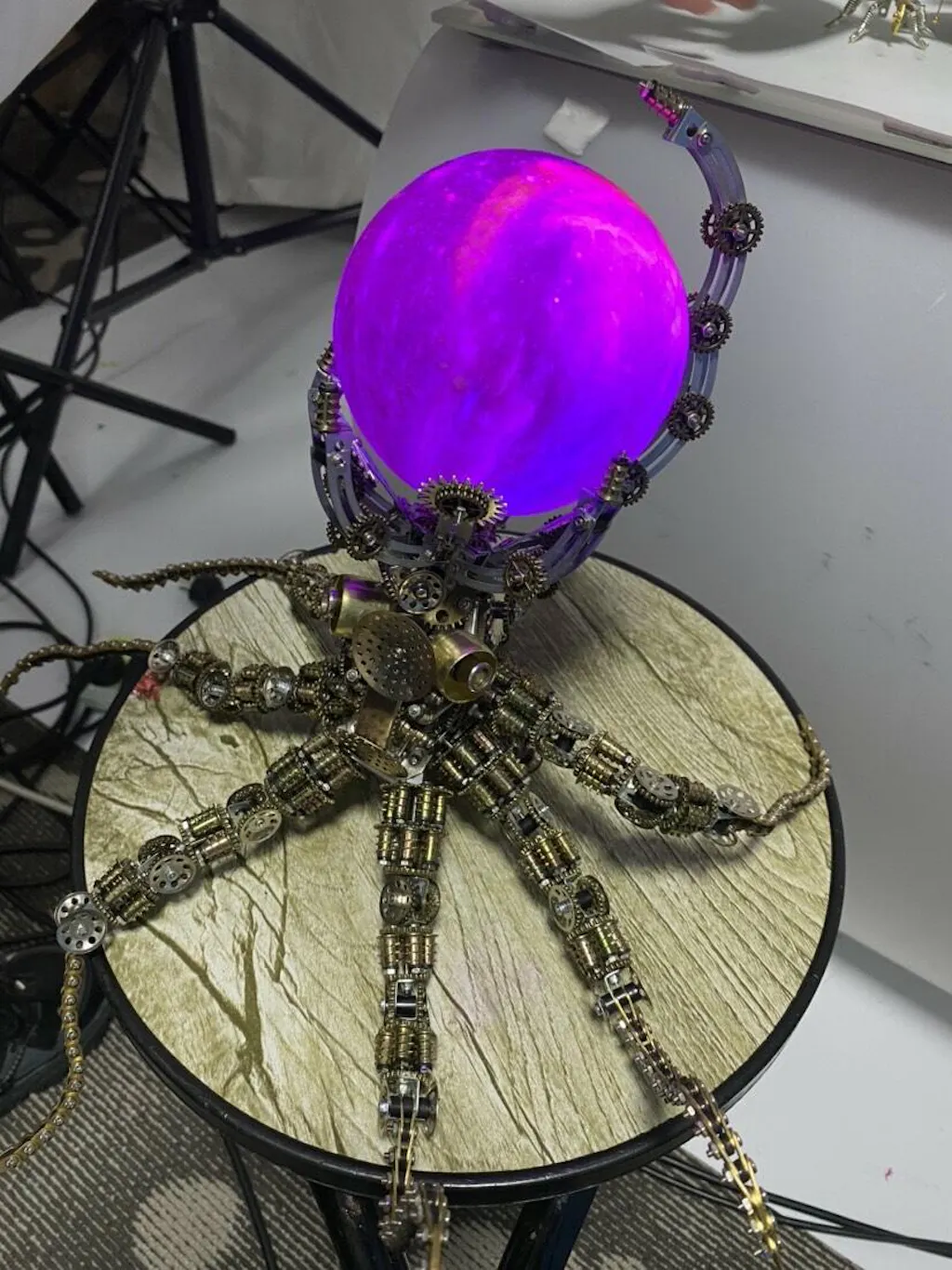Kraken Octopus on a Planet On Steampunk Mechanical Octopus Metal Model ...