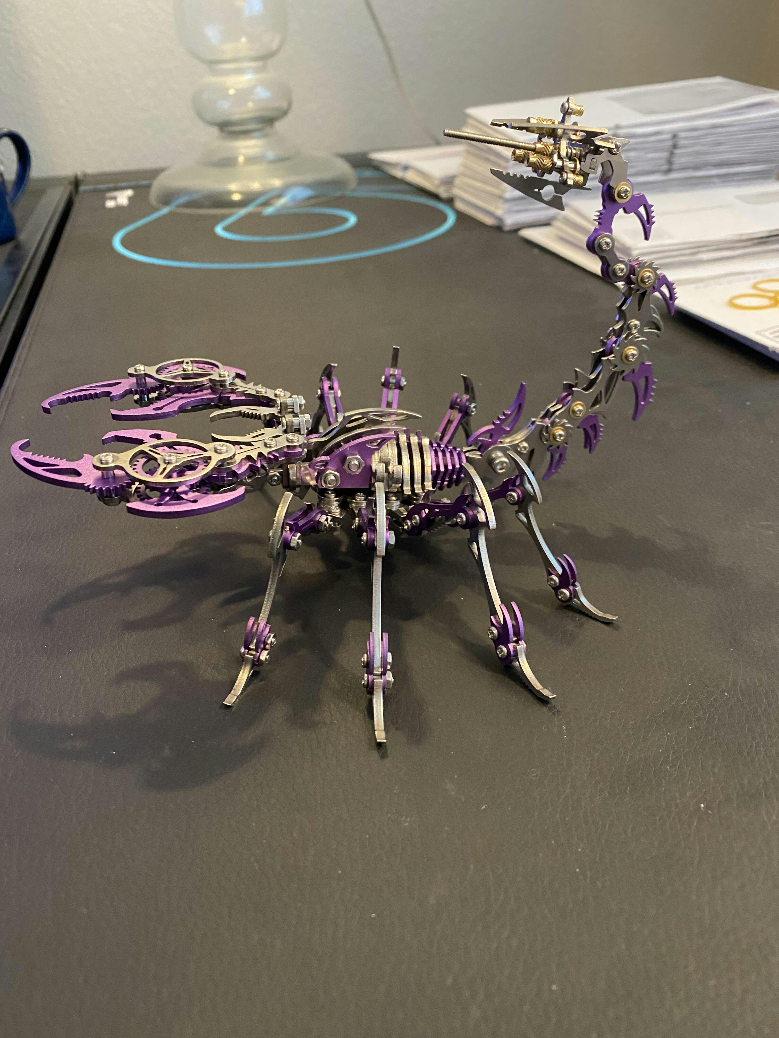 Purple 3D Metal Puzzle Scorpion Kit - DIY Model Building For Adults/Teens, 454 Pieces, Includes Tools - View #10