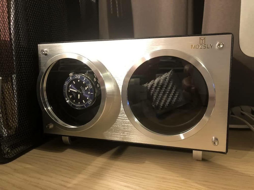 MOZSLY® Double Watch Winder - Black Leather