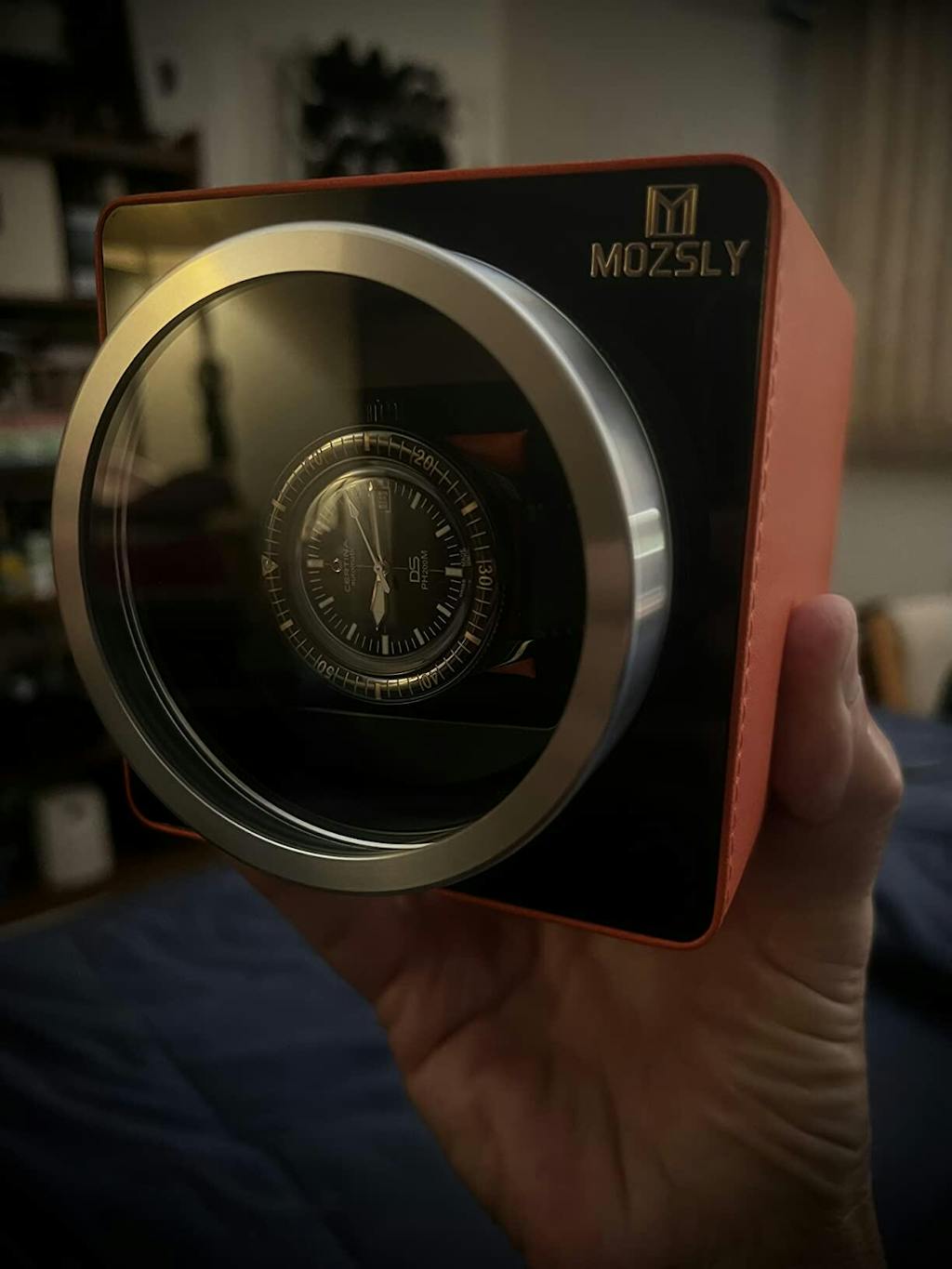 Single Watch Winder Orange High quality watch box MOZSLY Mozsly