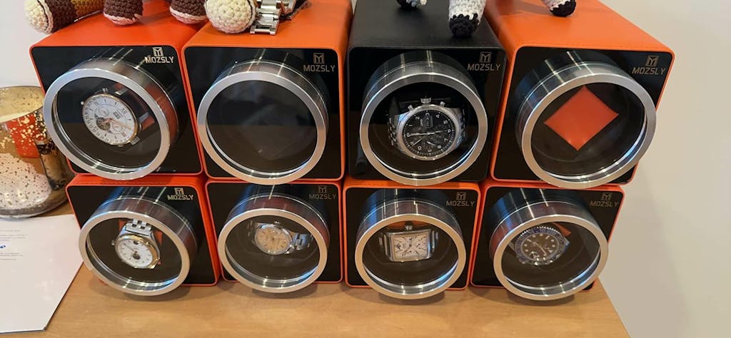 MOZSLY® Single Watch Winder - Orange Leather