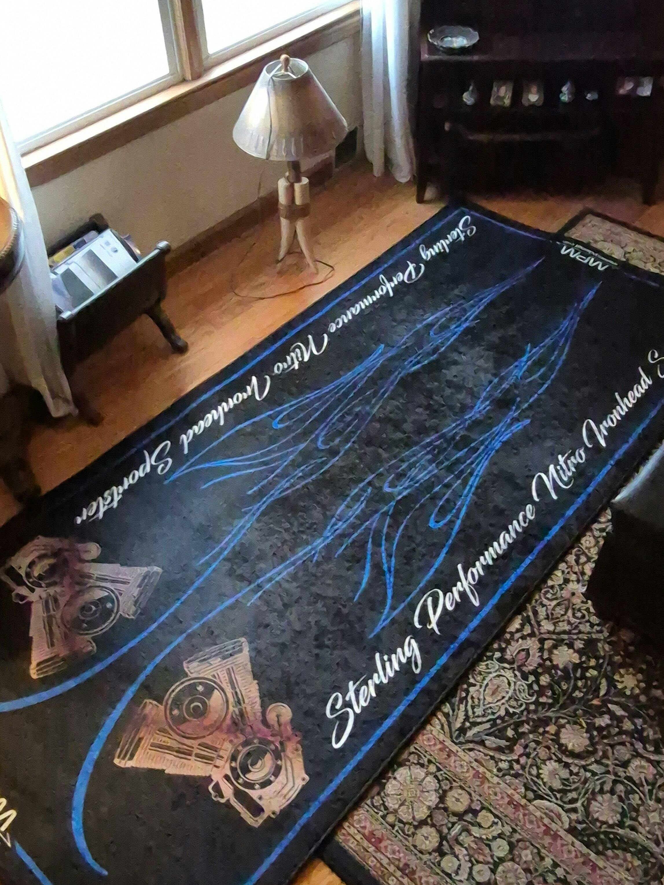 MPM Husqvarna Motorcycle Garage & Pit Mats | Custom & Personalized