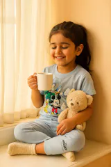 Mickey & Friends Sky Blue Twinset – Cotton Summer Outfit for Boys & Girls