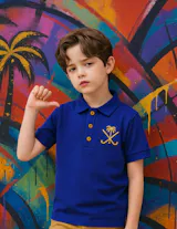 Royal Blue Polo V2 for Boys – Premium Cotton Short Sleeve Shirt