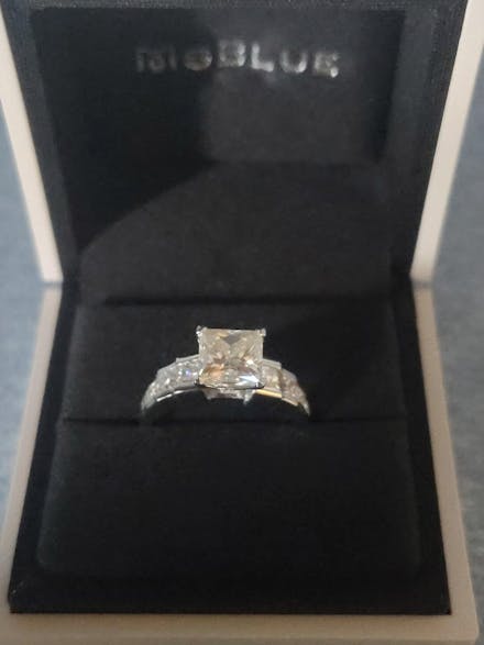 Unique Cinderella Staircase Princess Cut Moissanite Engagement Ring
