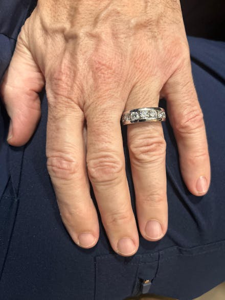 8mm Channel Set Moissanite Men's Wedding Band