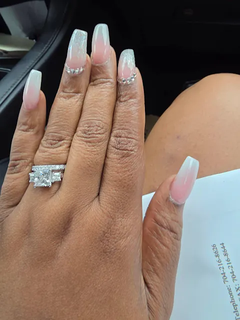 Three Stone Princess Shaped Moissanite Engagement Ring