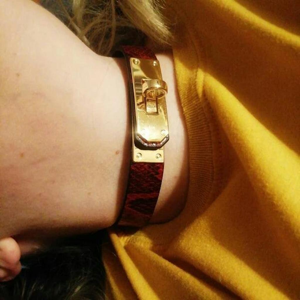 Festival Leather Choker& bracelet