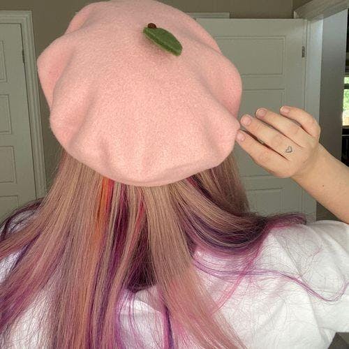 Wool French Beret - Peach