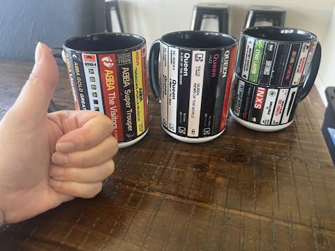 80s Singles Cassette Collection Retro Accent Edge-to-Edge Printed Mug