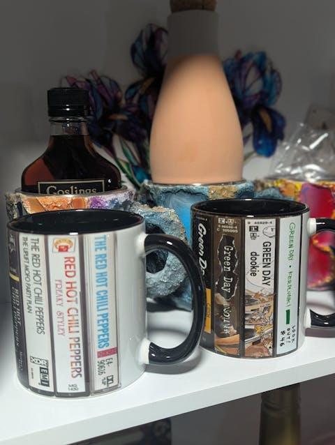 Green Day Albums Cassette Collection Retro Accent Mug