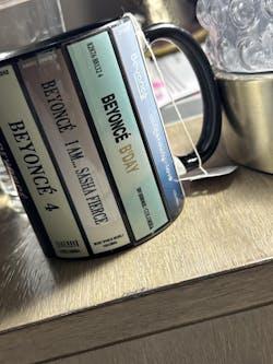 Beyoncé Albums Cassette Collection Retro Accent Edge-to-Edge Printed Mug