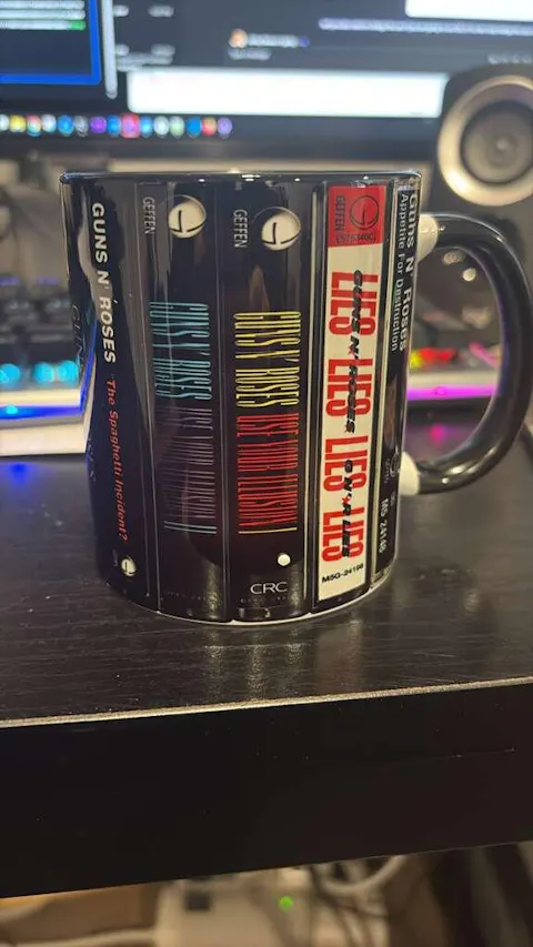Guns N Roses Albums Cassette Collection Retro Accent Mug