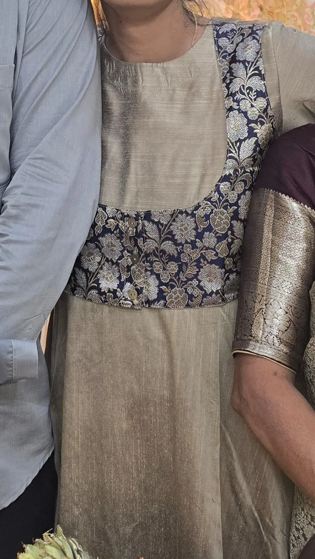 Brocade Semi Silk Gown - 2 Variants