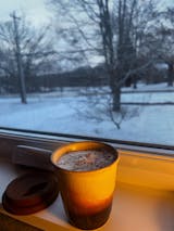 Chocolate coffee travel mug, Ceramic Travel Mug With Silicone Lid