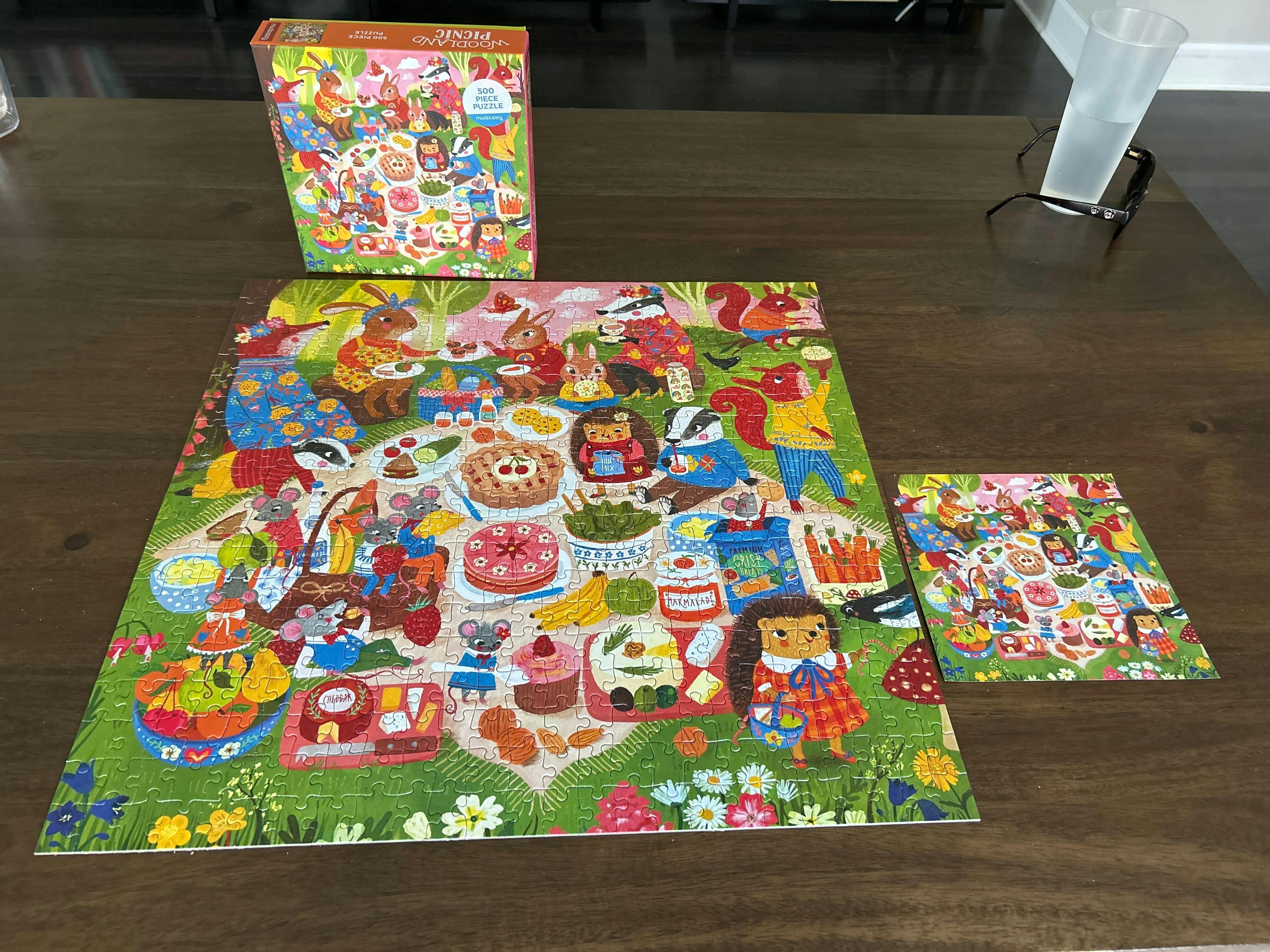 Woodland Picnic 500 Piece Family Puzzle - Mudpuppy