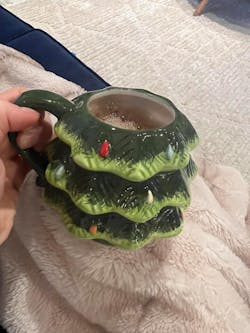 Christmas Tree Mug With Lid For Hot Cocoa Cozy Holiday Ceramic Cup