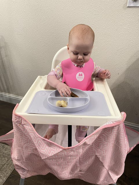 Starting Solids | High Chair Food Catcher & Silicone Feeding Set  - Pink