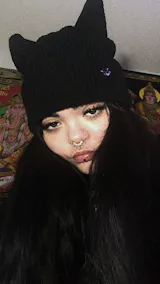 Horned beanie satin lined
