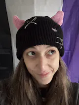 Horned beanie satin lined