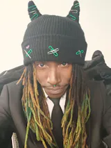 Horned beanie satin lined