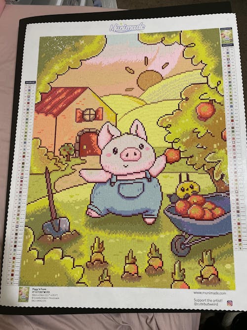 'Piggy's Farm' by CuteButWeird, Diamond Painting Canvas Kit (70)