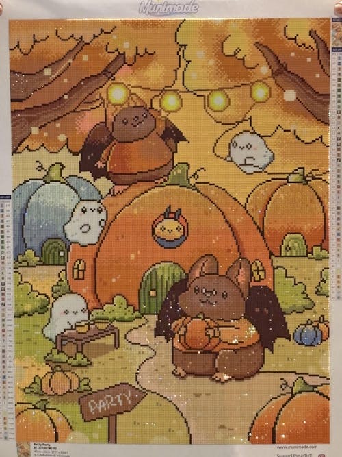 'Batty Party' by CuteButWeird, Diamond Painting Canvas Kit (064)