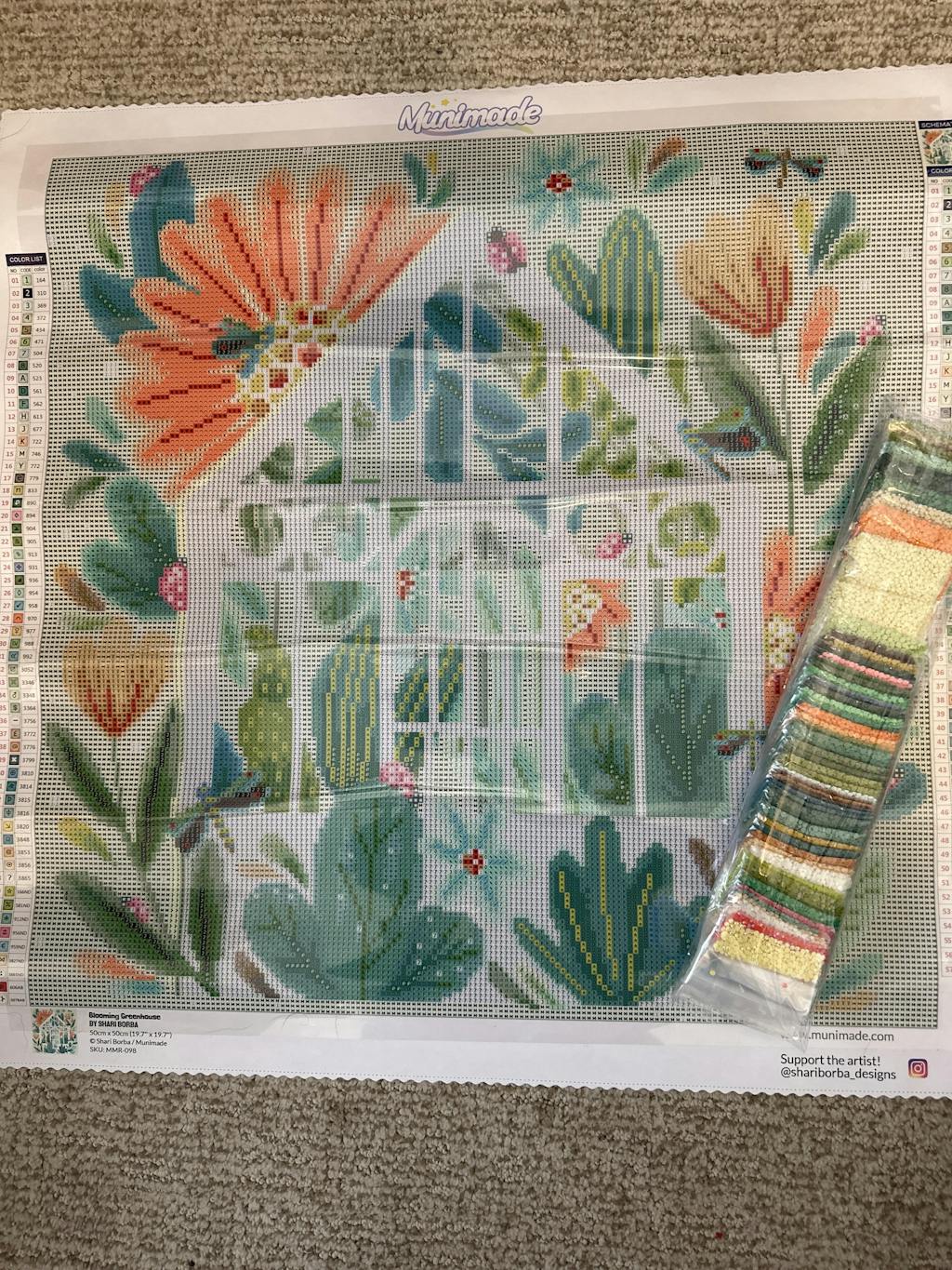 'Blooming Greenhouse' by Shari Borba, Diamond Painting Canvas Kit (098)