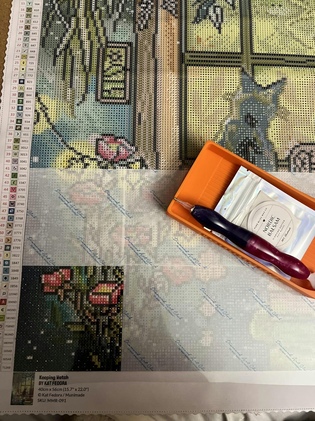 'Keeping Watch' by Kat Fedora, Diamond Painting Canvas Kit (091)