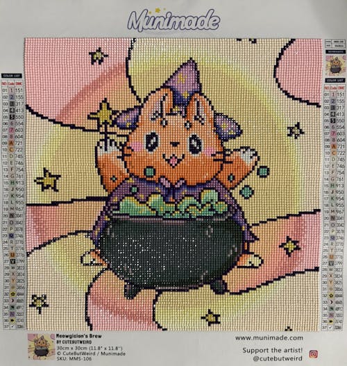 'Meowgician's Brew' by CuteButWeird, Diamond Painting Canvas Kit (106)