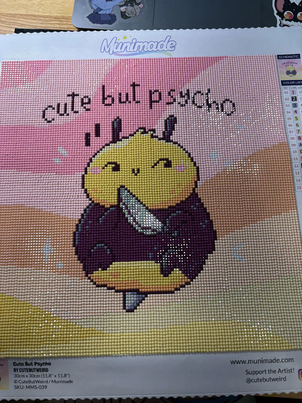 'Cute But Psycho' by CuteButWeird, Diamond Painting Canvas Kit (039)